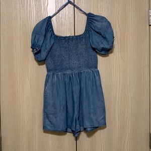 Soft denim romper
